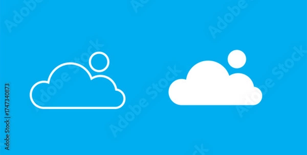 Obraz Modern cloud computing vector design for technology and weather concepts, minimal and clean style
