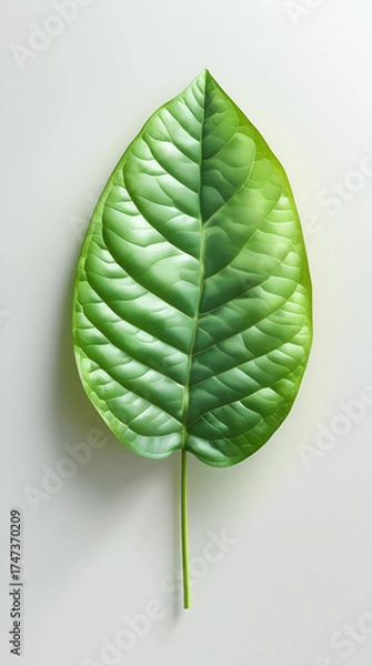 Obraz green leaf on a white background