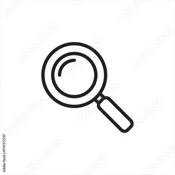 Obraz Simple Thin Line Magnifying Glass Instrument Tool Search Icon Symbol