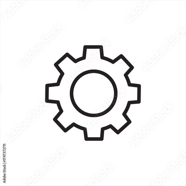 Obraz Simple Outline Gear Cogwheel Mechanism Element Setting Icon Design