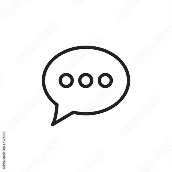 Obraz Simple Line Art Speech Bubble with Ellipsis Message Icon Element