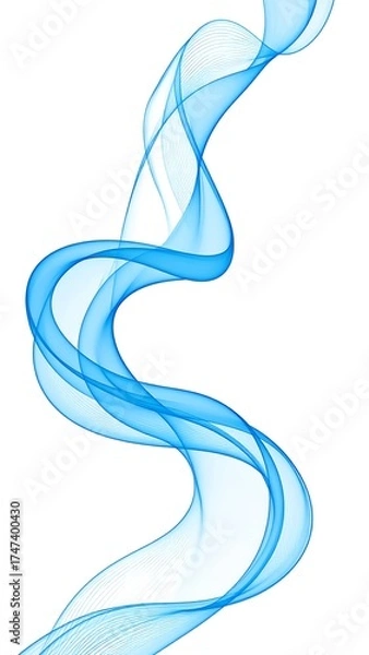 Fototapeta Abstract swirling blue lines against white