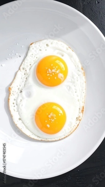 Obraz Two fried eggs on a white plate