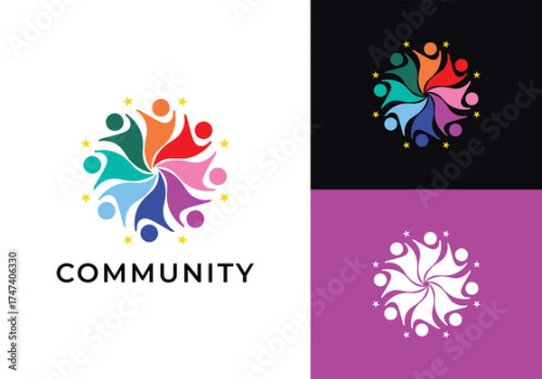 Obraz This is a community logo with colorful colors. This logo is suitable for communities, children's schools, childcare and such.