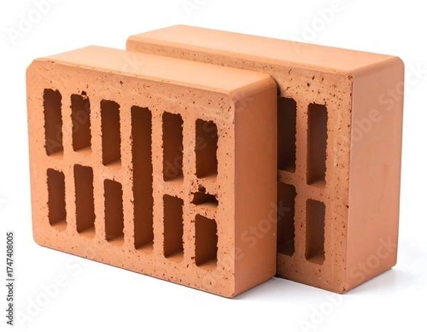 Fototapeta Two terracotta building blocks