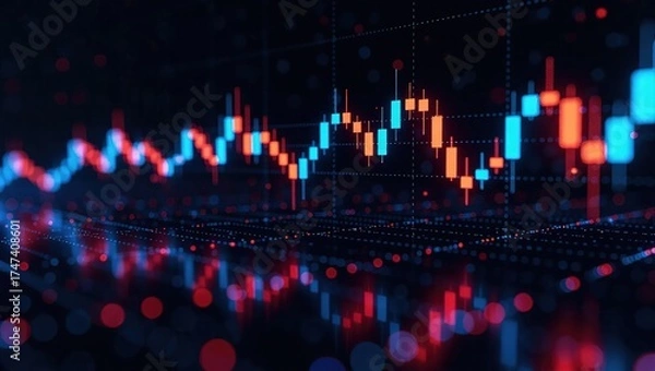 Obraz Futuristic Financial Trading Graph with Data Visualization.