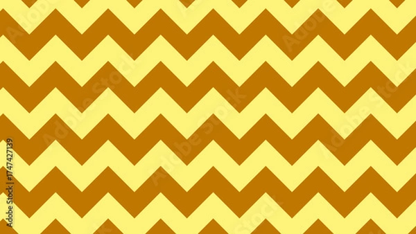 Fototapeta 黄色と茶色のジグザグパターン｜シンプルな幾何学背景