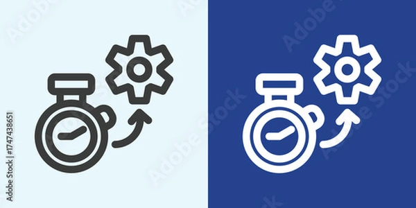 Fototapeta Efficiency Icon Set in Black and White Outline Style