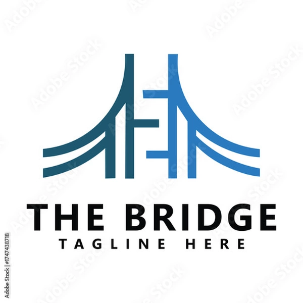 Fototapeta Bridge logo vector icon illustration