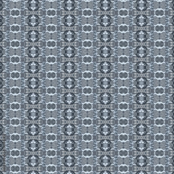 Fototapeta Minimalist seamless pattern in gray tones, featuring geometric symmetry ideal for modern design, fabrics, wallpapers, or digital backgrounds.