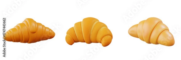Fototapeta 3d Stylized Croissant Set food concept illustration ideas