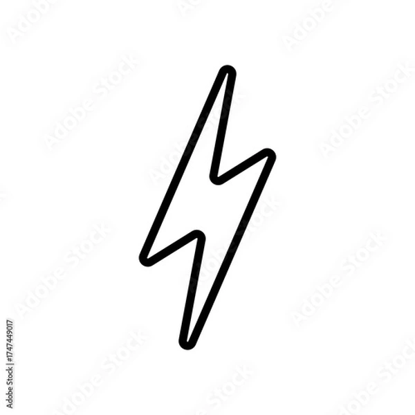 Obraz simple black lightning icon on white background