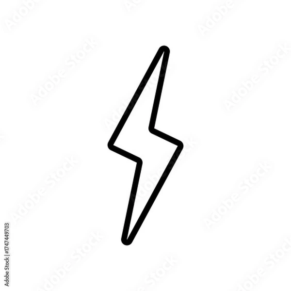 Obraz simple black lightning icon on white background