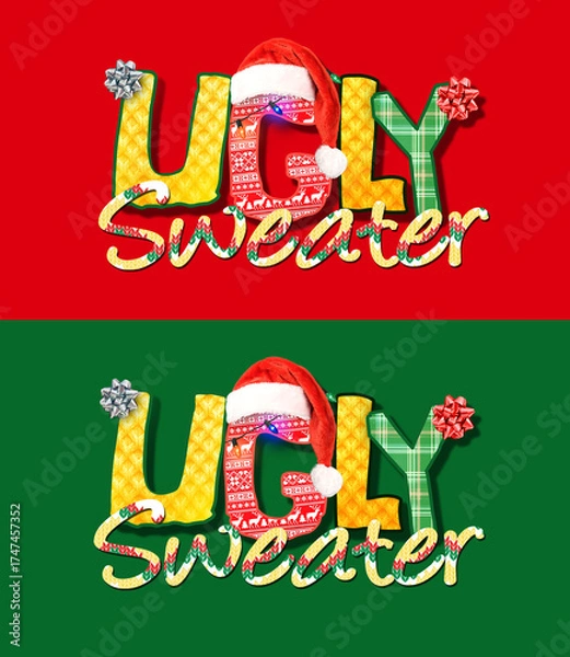 Obraz Ugly Sweater Christmas Logo Text Ad