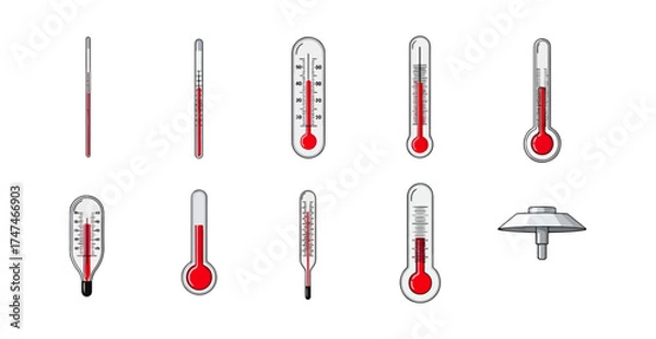 Fototapeta Collection of various thermometer designs