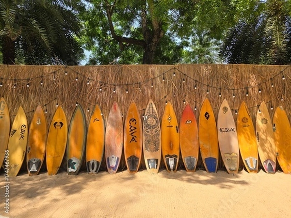 Obraz old water pump on the beach