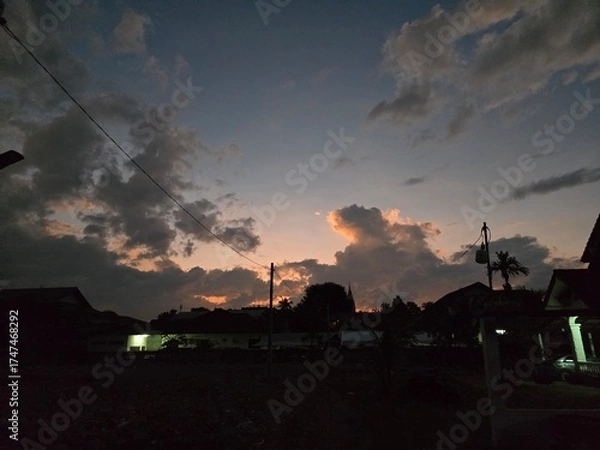 Obraz sunset in the city