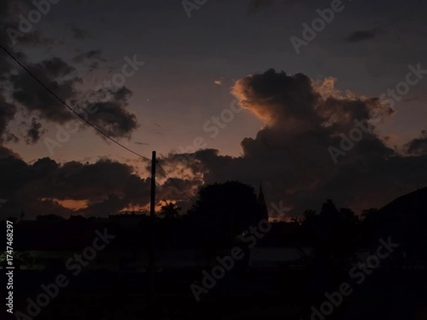 Obraz sunset in the city