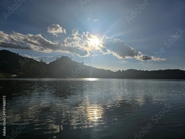 Obraz sunset over the lake