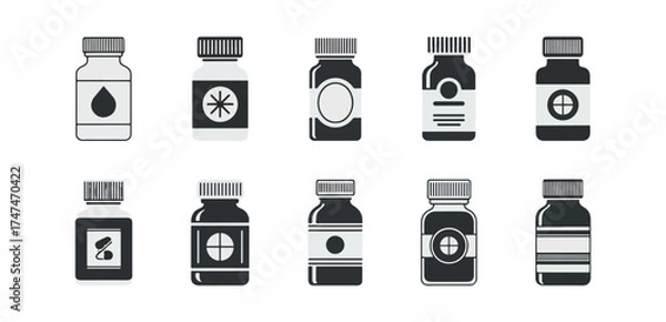 Fototapeta Various medicine bottles