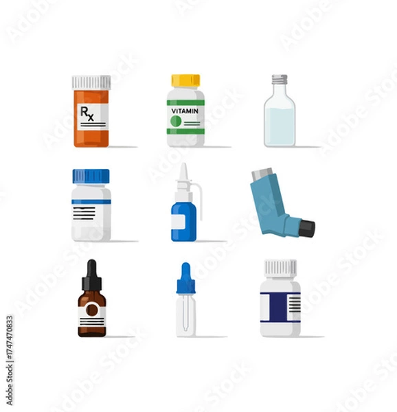 Fototapeta Assorted medical supplies illustrations