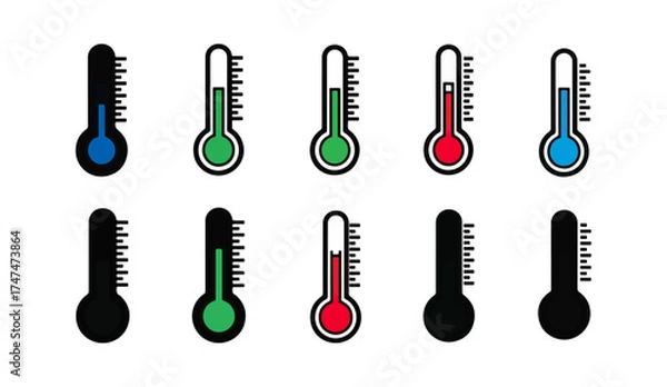 Fototapeta Various thermometer icons