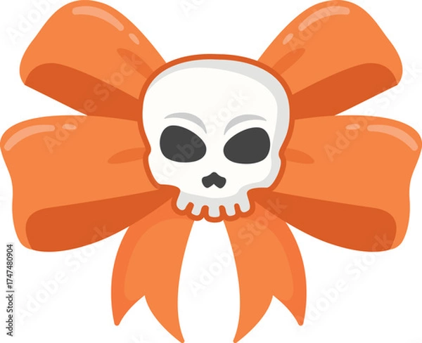 Obraz Orange Bow with Skull for Halloween Decoration