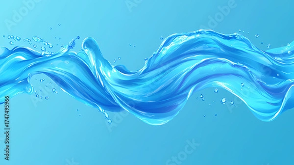 Fototapeta Dynamic Flowing Water Splash