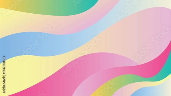 Fototapeta Soft Pastel Waves Gradient Abstract Background