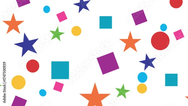 Obraz Colorful Shapes Falling on White Background Celebration Party