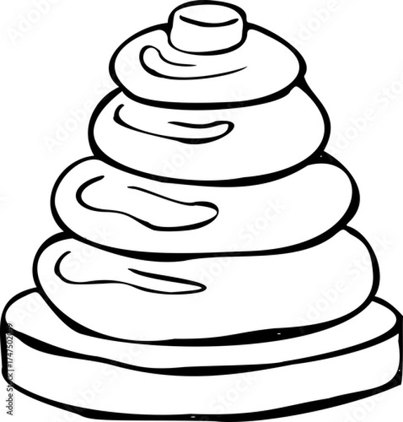 Obraz Hand Drawn Stacking Rings Toy
