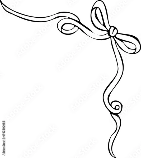 Obraz Hand Drawn Ribbon Frame Decoration