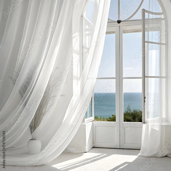 Obraz Elegant Curtain with Window View"