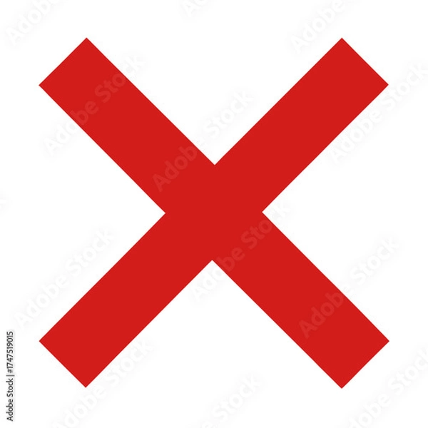 Fototapeta red cross mark