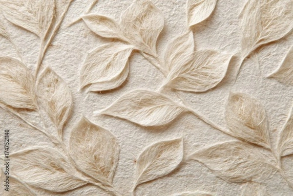 Obraz Beige Leaf Pattern on Textured Background