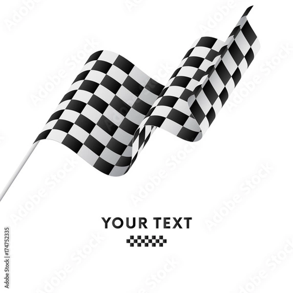 Fototapeta Checkered Flag. Racing flag. Vector illustration.