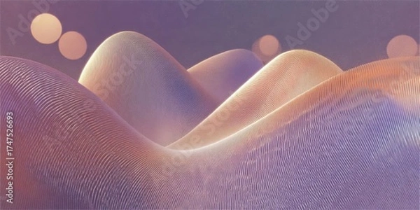 Obraz Abstract Wavy Lines With Glowing Orbs