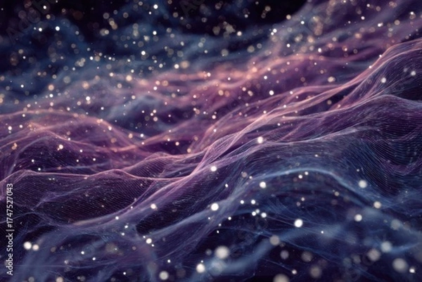 Obraz Abstract Lines With Glowing Particles