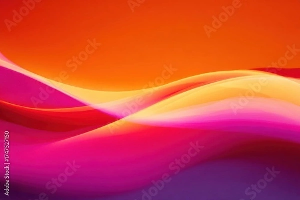 Obraz Abstract Waves in Orange and Pink