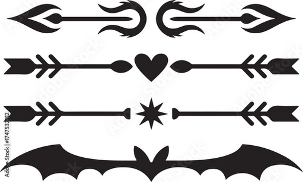 Fototapeta Collection of Graphic Divider Arrow Vector Elements