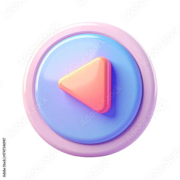 Fototapeta Vector and 3D glossy buttons like a play and next arrow symbol for a web media player icon set with glass and shiny design