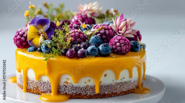 Obraz chocolate cake with flowers