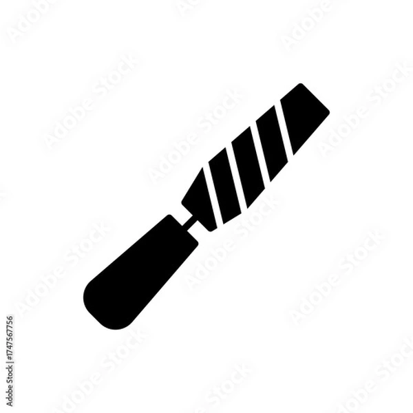 Fototapeta Simple Black File Tool Icon on White Background