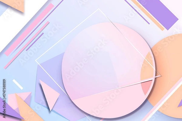 Obraz カラフルで立体的な幾何学的背景