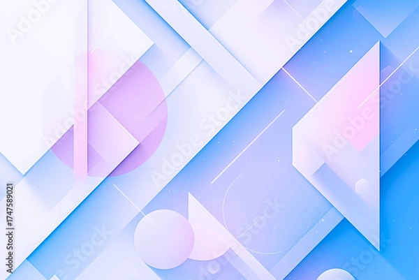 Fototapeta パステルカラーの立体的な幾何学模様の背景