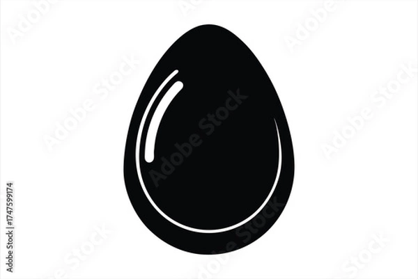 Fototapeta black  egg  slice vector on white backgroumd