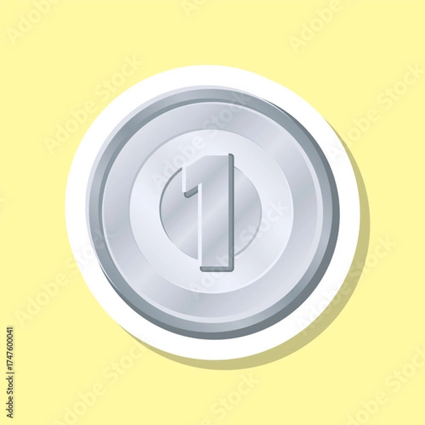 Fototapeta 1円玉 ラベル シール