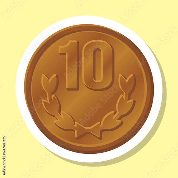 Fototapeta 10円玉 ラベル シール