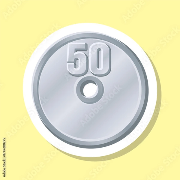 Fototapeta 50円玉 ラベル シール