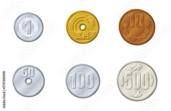 Fototapeta 日本の硬貨 お金 コイン